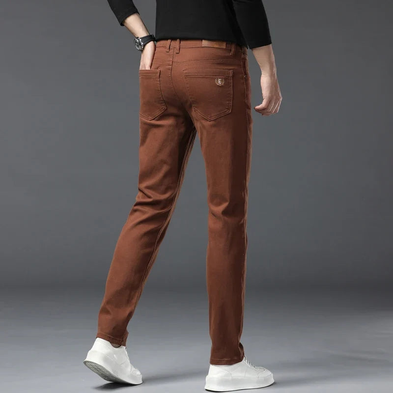Durable men's stretch denim jeans, combining ultra-comfort with versatile everyday style.