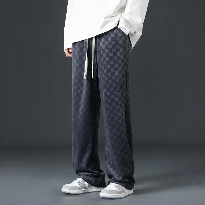 Men's ultra-comfortable relaxed fit gray sweatpants, perfect for lounge wear and everyday comfort.
