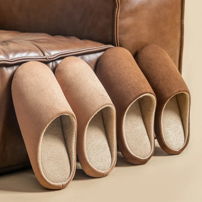 Warm men's indoor loafers, plush lining, comfortable slip-on house shoes for ultimate relaxation.