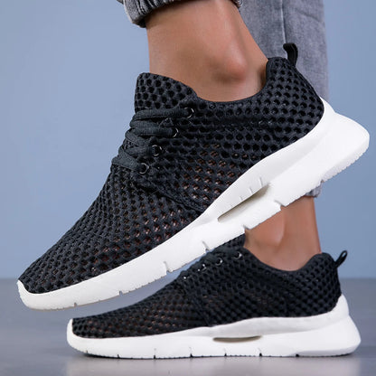 Side view of men's ultra-light breathable running sneakers, perfect for active lifestyles.