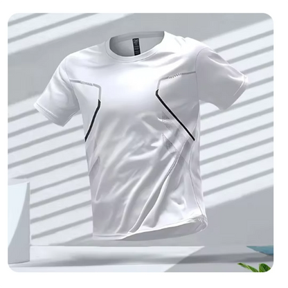 Men's quick-dry workout tee. This athletic performance top ensures you stay cool and comfortable during intense gym sessions.
