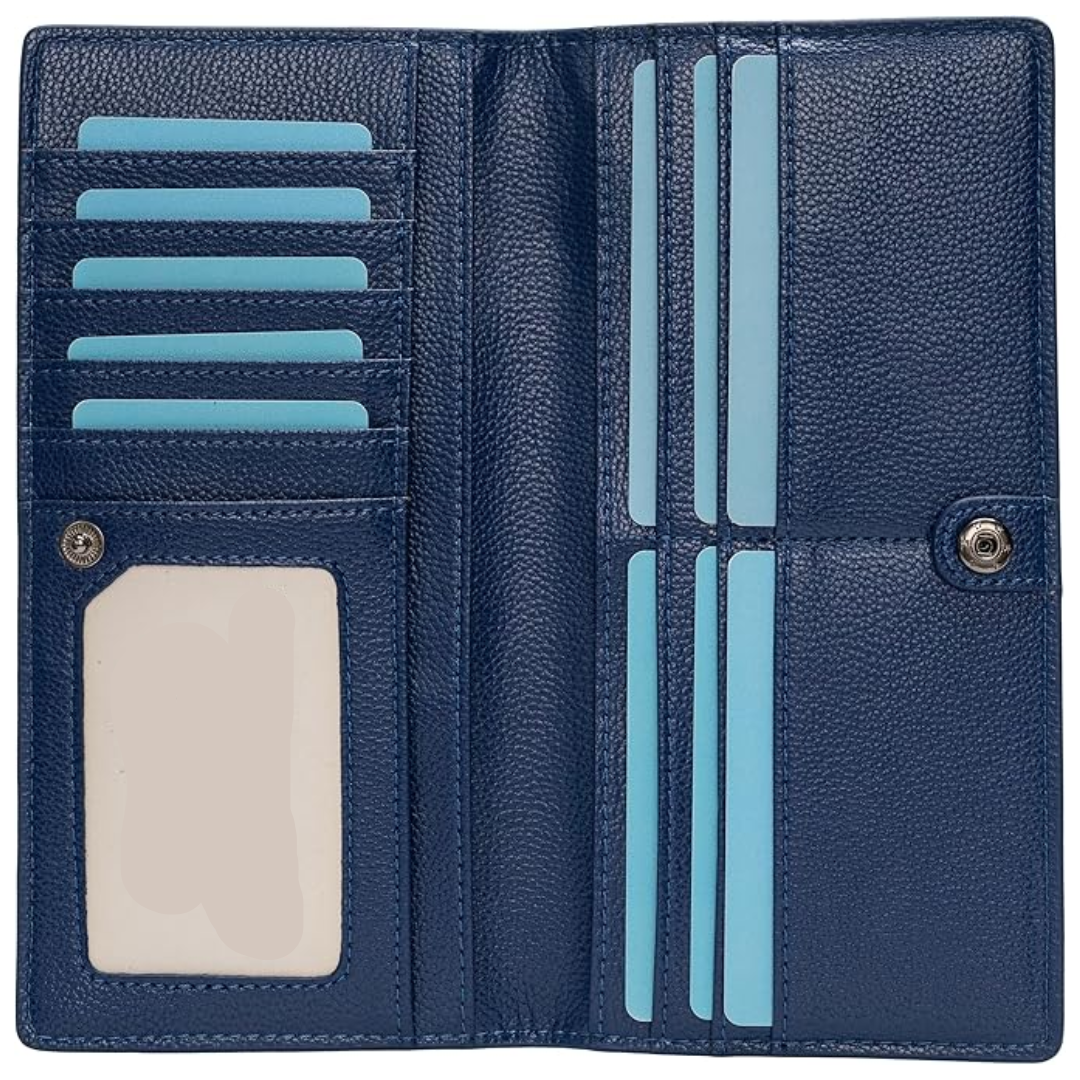 Men's ultra-slim RFID blocking leather card wallet. Secure bifold for cards & cash.
