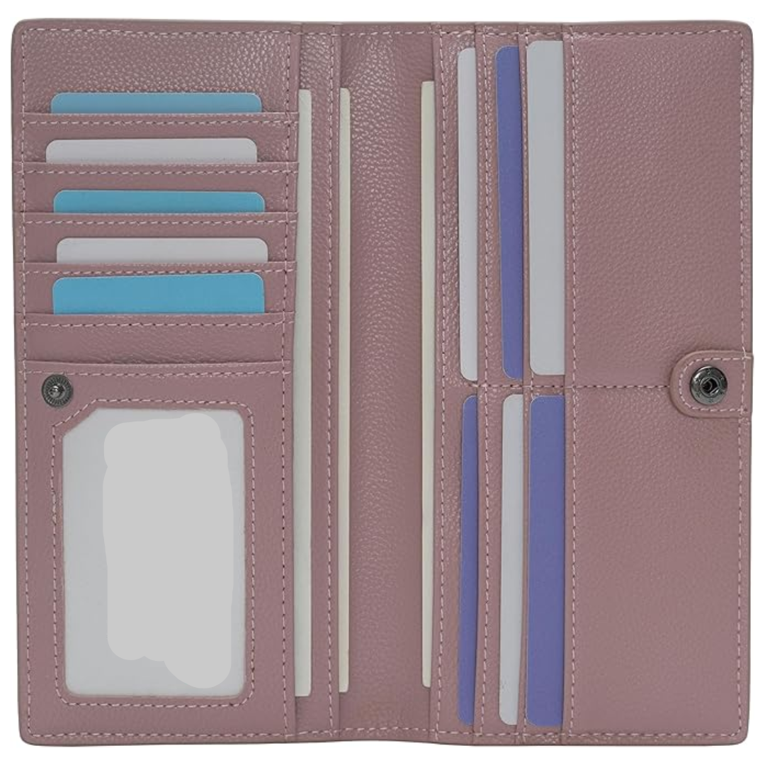 Practical men's slim card wallet, RFID blocking leather design. Compact everyday carry accessory.