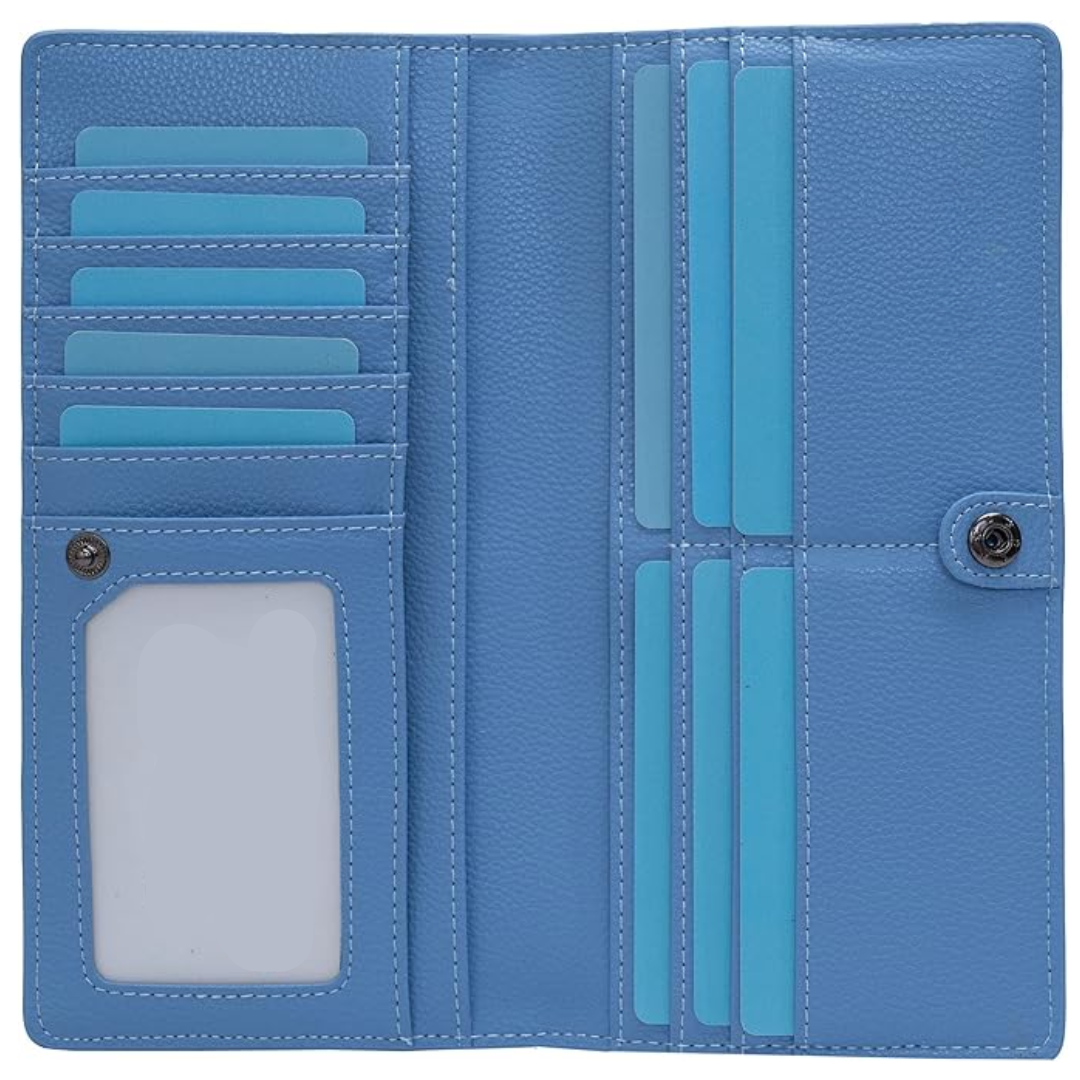 Perfect gift for him: men's ultra-slim RFID blocking leather wallet. Secure bifold card holder.