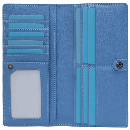 Perfect gift for him: men's ultra-slim RFID blocking leather wallet. Secure bifold card holder.