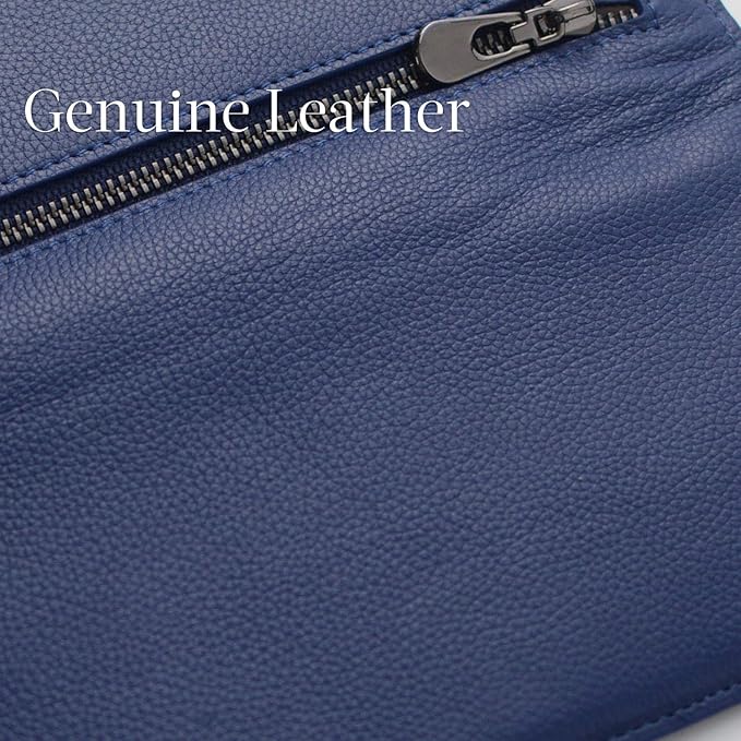 Sleek black leather wallet for men, RFID blocking card holder. Minimalist everyday carry accessory.