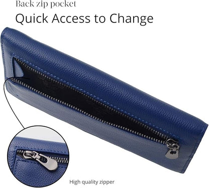 Premium leather slim wallet for men, bifold design with RFID protection. Perfect card holder.