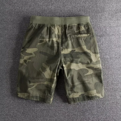 Durable men's tactical camo shorts. Ultra-soft athletic wear, perfect for gym training, sports & outdoor adventure.