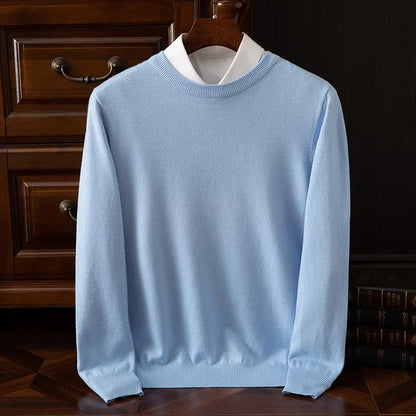 Men's ultra-soft classic crewneck sweater in a versatile color, perfect for everyday wear.