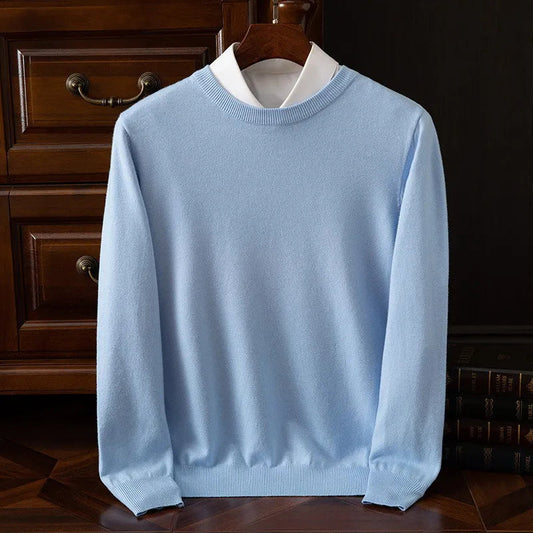 Men's ultra-soft classic crewneck sweater in a versatile color, perfect for everyday wear.