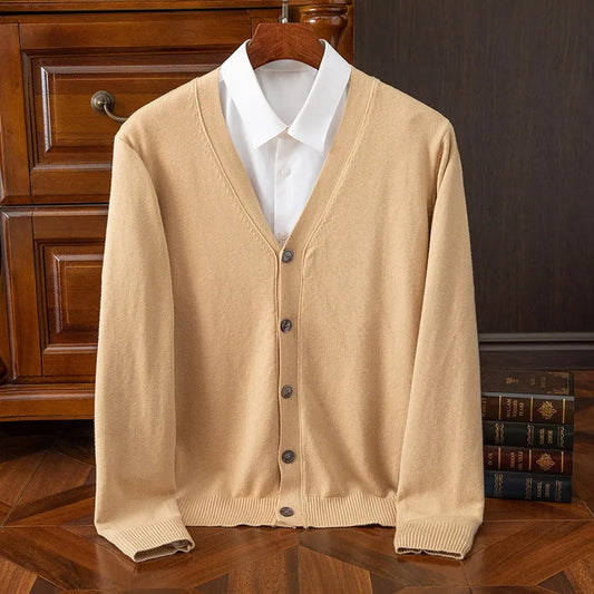 Men's ultra-soft knit cardigan, perfect for everyday comfort and versatile layering in modern men's fashion.