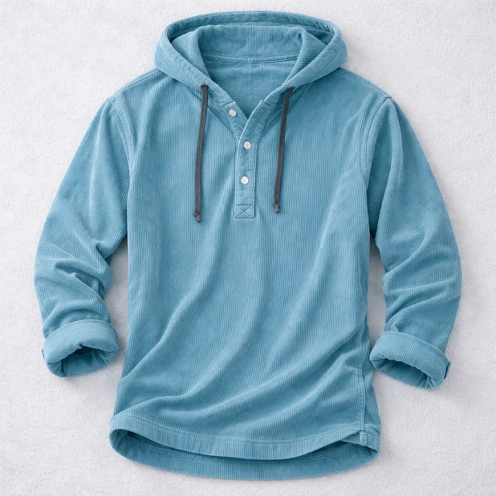 Warm men's royal blue hoodie, ultra-soft fabric for ultimate comfort. Essential menswear casual wear for fall.