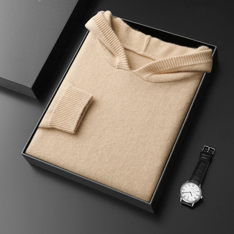 Texture shot: Ultra-soft fabric of a men's pullover hoodie, emphasizing its luxurious comfort and quality.