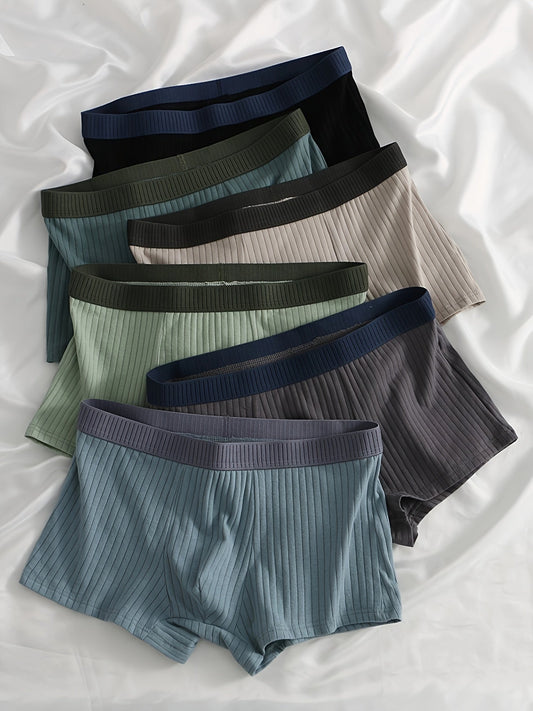 Men's ultra-soft ribbed modal boxer briefs 6-pack for ultimate comfort and support.