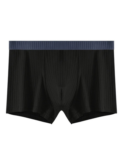 Man wearing comfortable ultra-soft ribbed modal boxer briefs, showing breathable and supportive fit.