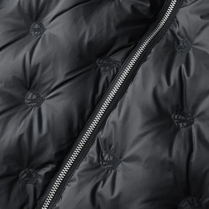 Men's ultra-warm quilted winter jacket, essential cold weather outerwear, combining style & comfort.