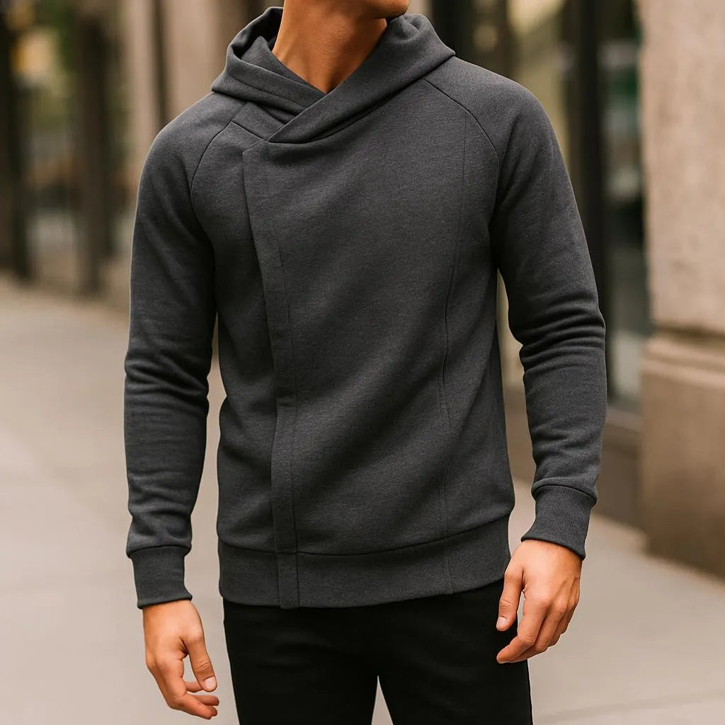 Men's Urban Crossover Zip Hoodie in sleek modern fit, perfect for streetwear & casual wear.