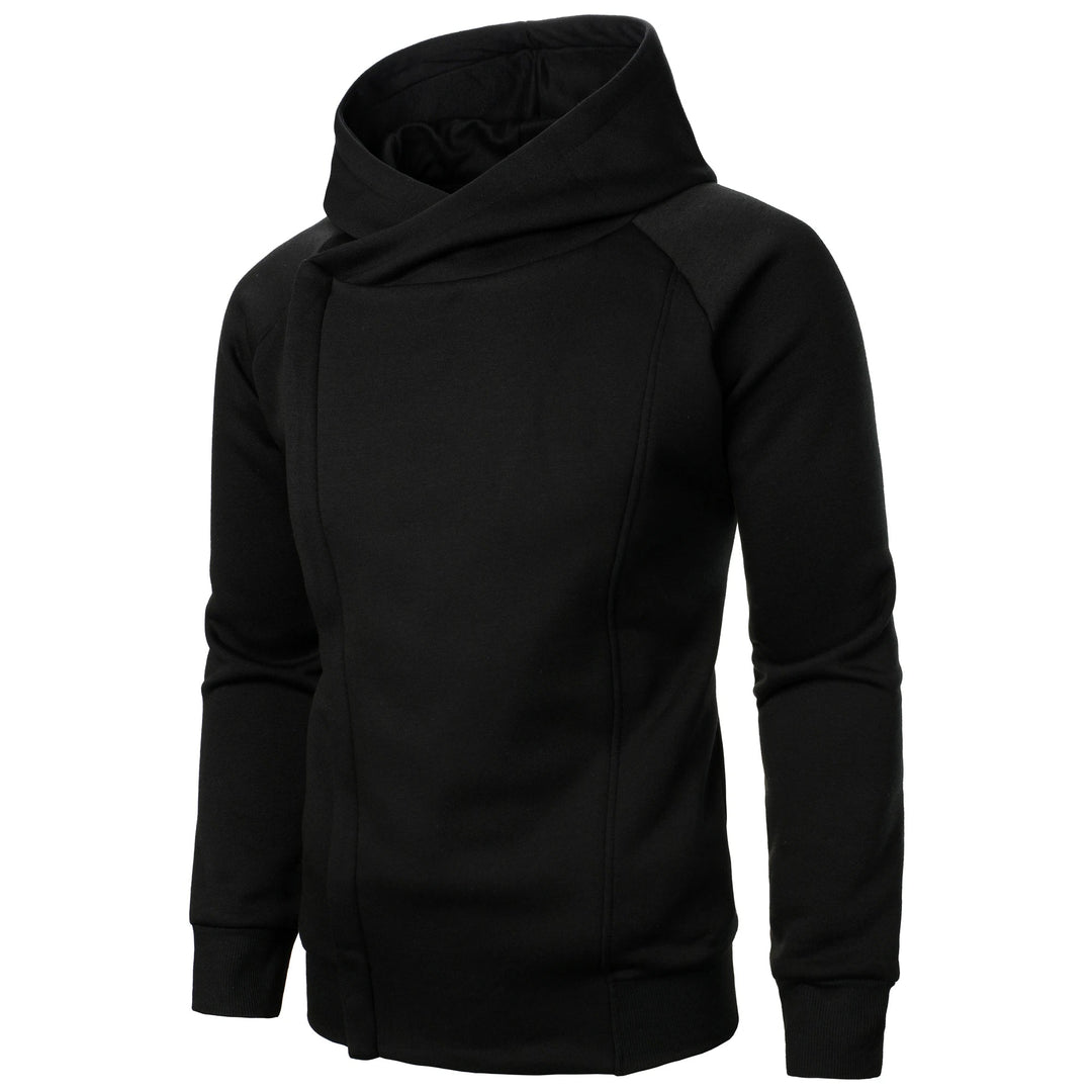 Men's athletic crossover zip hoodie for urban style, modern fit, and comfortable everyday casual wear outerwear.