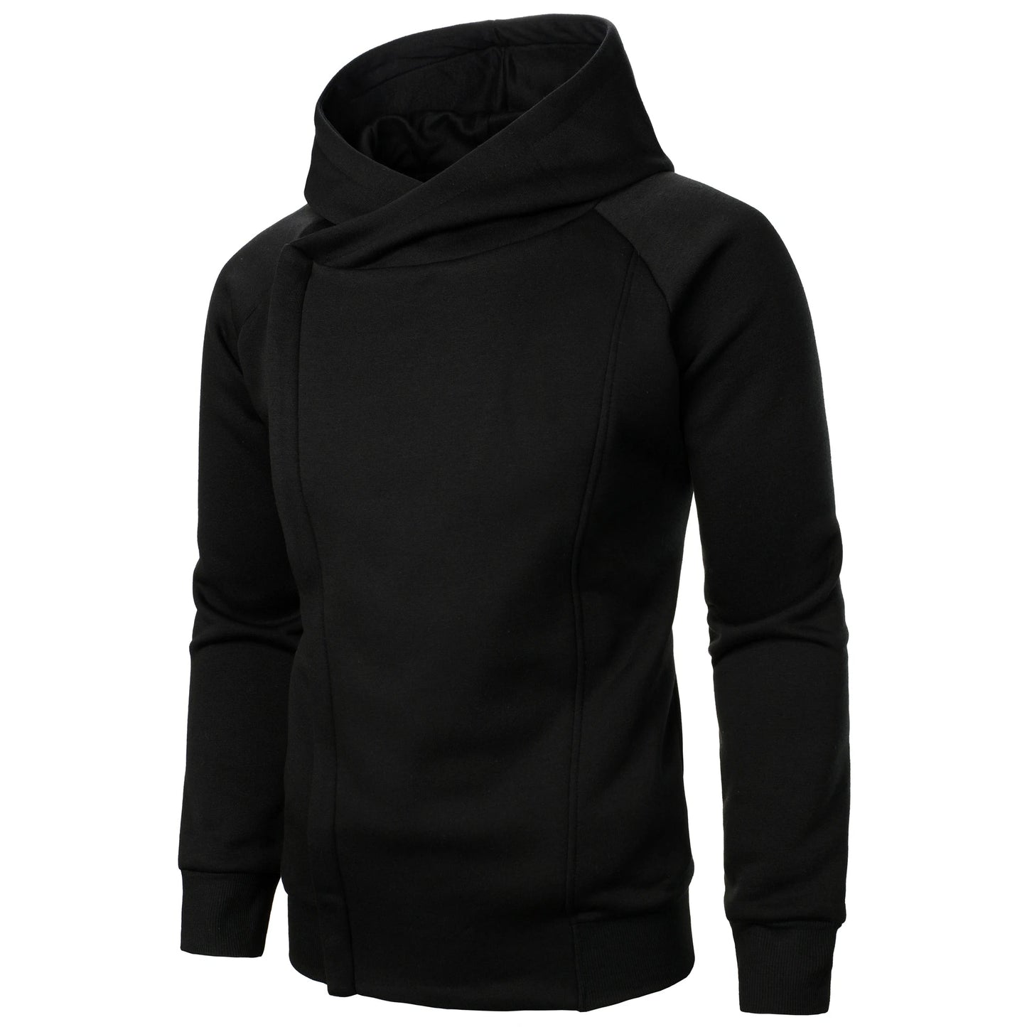 Men's athletic crossover zip hoodie for urban style, modern fit, and comfortable everyday casual wear outerwear.