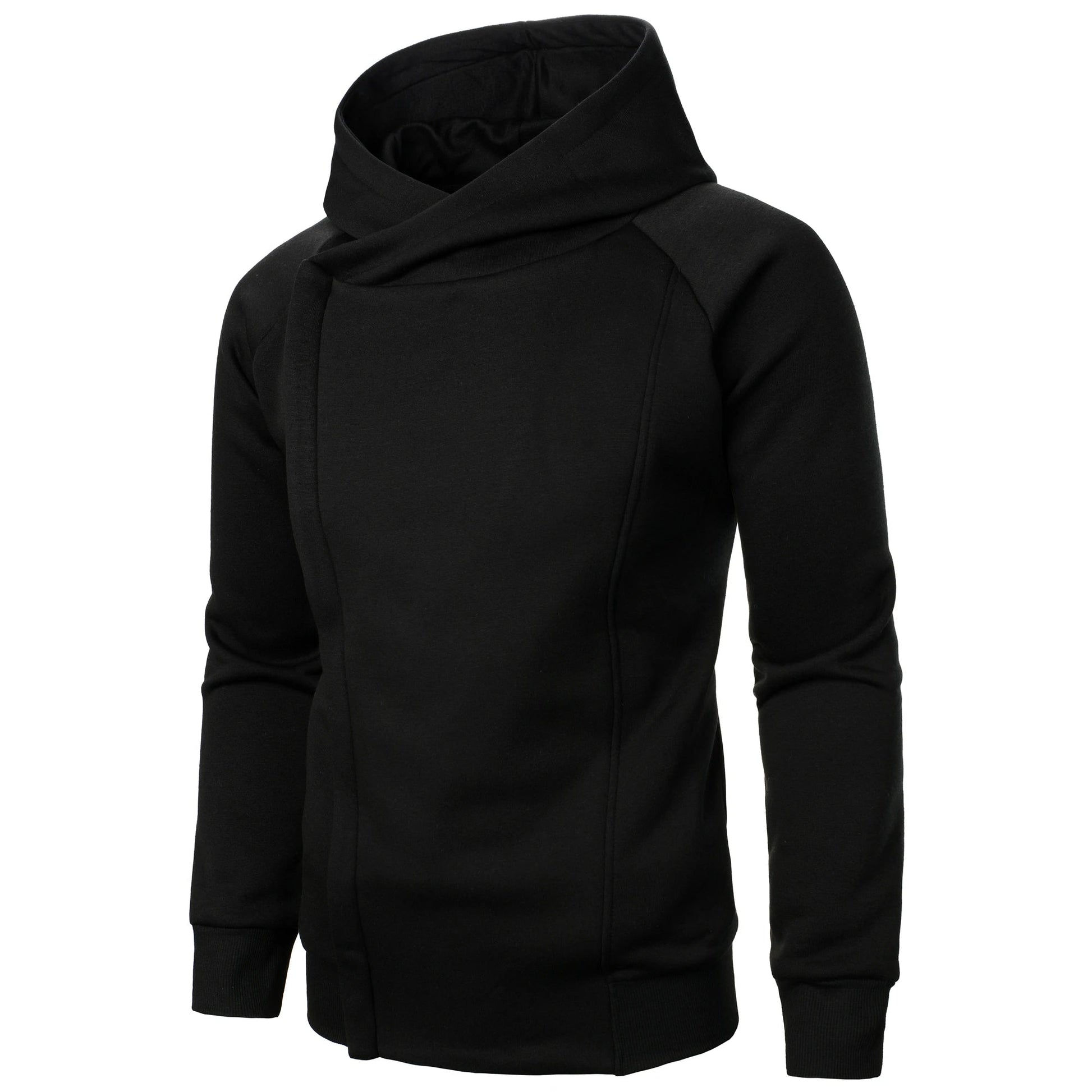Men's athletic crossover zip hoodie for urban style, modern fit, and comfortable everyday casual wear outerwear.