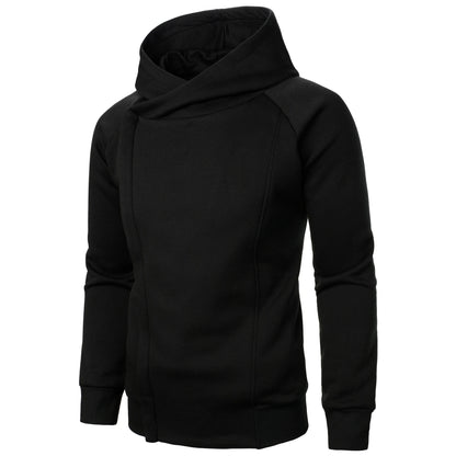 Men's athletic crossover zip hoodie for urban style, modern fit, and comfortable everyday casual wear outerwear.