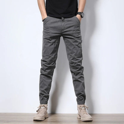 Men's practical reinforced cargo joggers with multiple pockets; perfect for urban adventures and everyday utility.