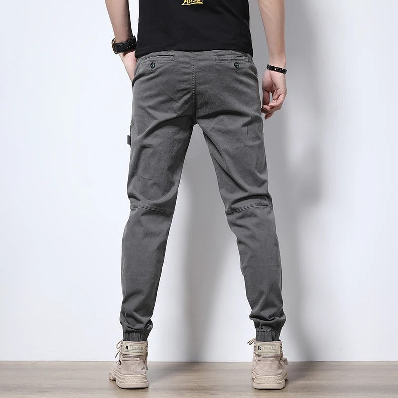 Men's urban reinforced cargo joggers; comfort fit stretch pants, activewear for casual & everyday wear.