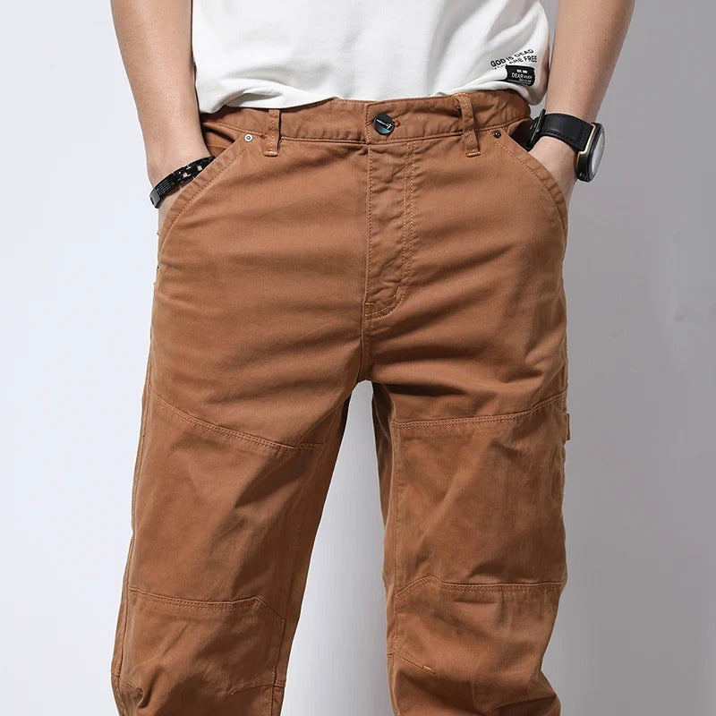Men's urban reinforced cargo joggers; a staple for street style, offering comfort, rugged appeal & stretch.