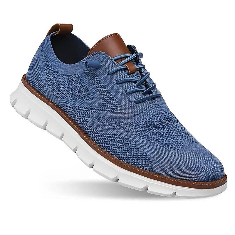Lightweight, comfortable men's urban slip-on shoes with odor control.