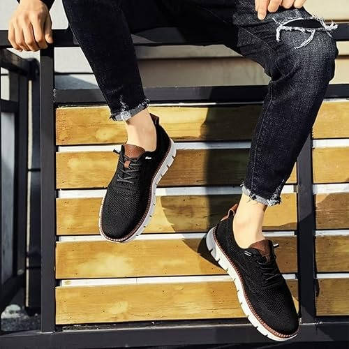 Olive men's comfortable slip-on shoes, lightweight and breathable.