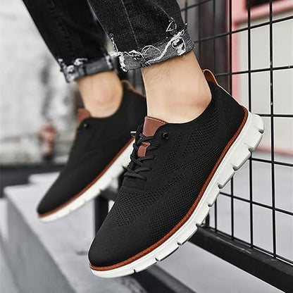 Blue urban slip-on shoes for men, combining style with odor control.