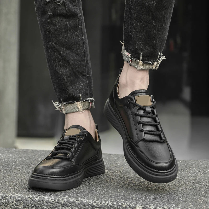 Durable men's urban style sneakers. Comfortable lace-up casual shoes, perfect for city explorers.