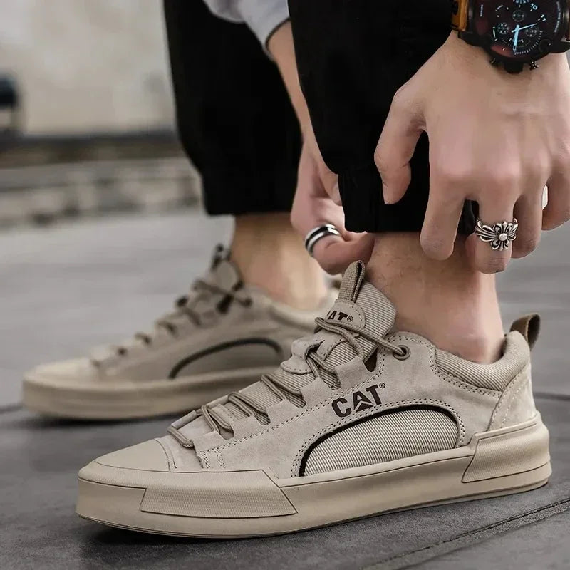 Durable men's everyday sneakers in brown, designed for comfort and urban adventures.