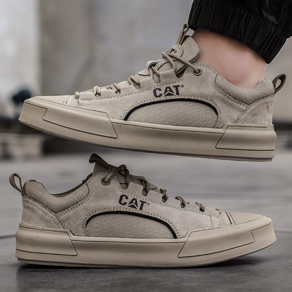 Men's sand-colored casual shoes, UrbanEdge comfort sneakers, perfect for walking.