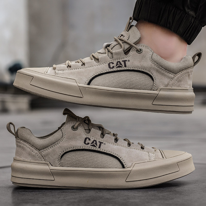 Men's sand-colored casual shoes, UrbanEdge comfort sneakers, perfect for walking.
