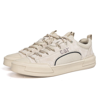 Khaki men's walking sneakers, designed for daily wear comfort and rugged outdoor durability.
