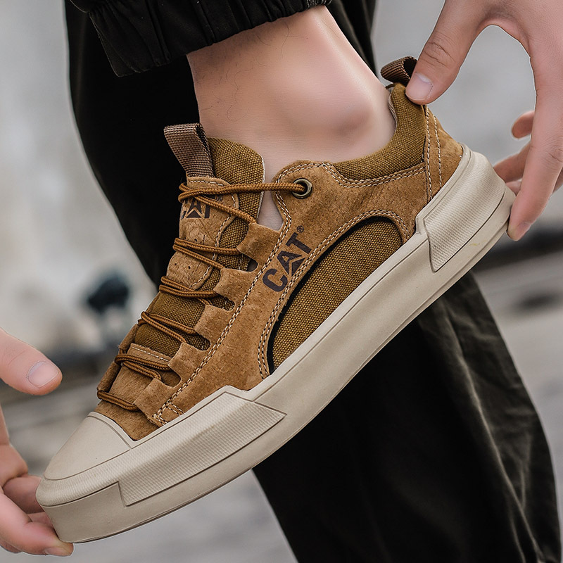 Khaki UrbanEdge sneakers for men, perfect for outdoor adventures and daily urban wear.