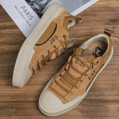 Men's durable footwear: khaki comfort sneakers with urban style, great for versatile use.