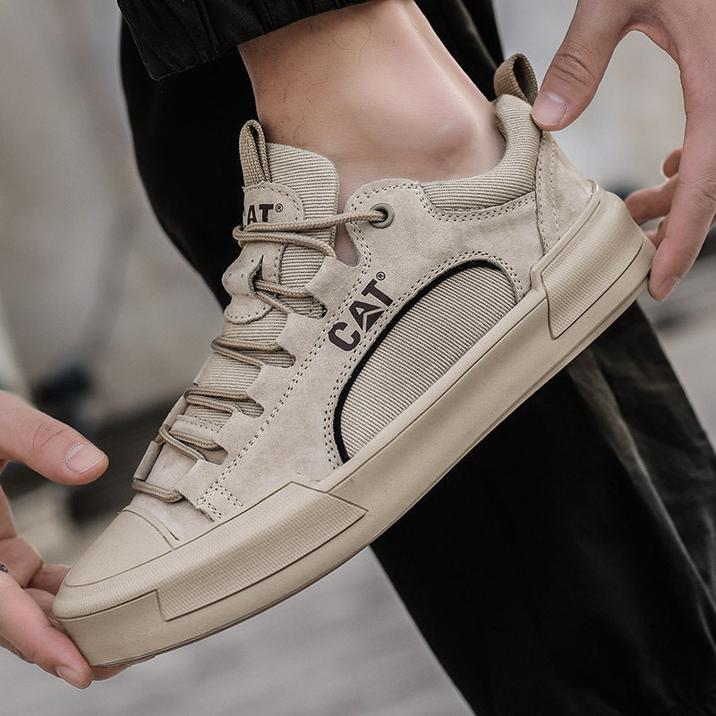 Versatile men's walking shoes, UrbanEdge khaki sneakers for outdoor and daily comfort.