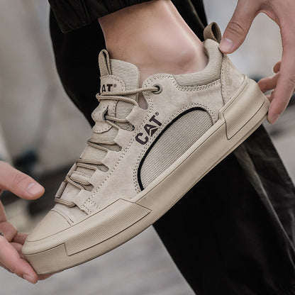 Versatile men's walking shoes, UrbanEdge khaki sneakers for outdoor and daily comfort.