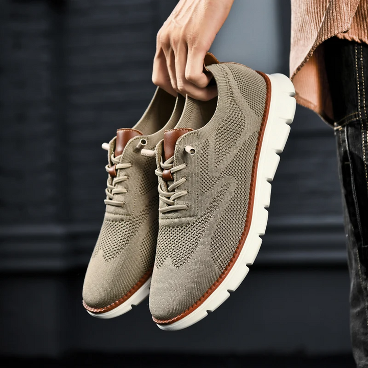 Black UrbanFlex men's sneakers with memory foam for ultimate casual comfort.