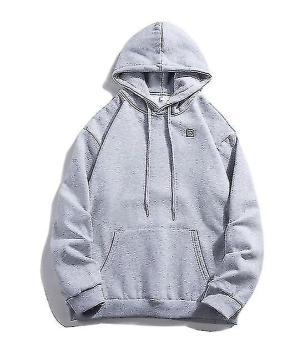 Men's USB heated hoodie, lightweight & comfortable, providing all-day warmth for winter wear.