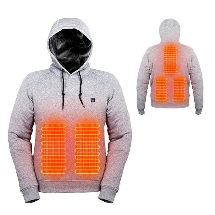 Cozy men's lightweight heated sweatshirt, featuring USB electric heating for ultimate comfort & warmth in winter.