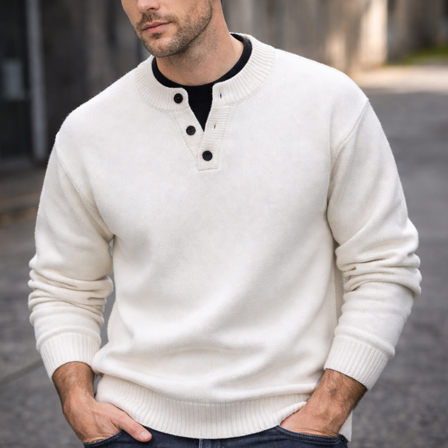 Men's v-neck pullover sweater for effortless casual style. Comfortable long sleeve top, great for layering & streetwear.