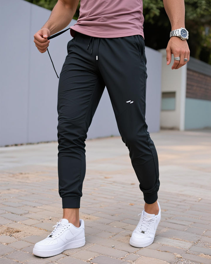 Grey Valenza men's athletic joggers, comfortable tapered leg, gym to street.