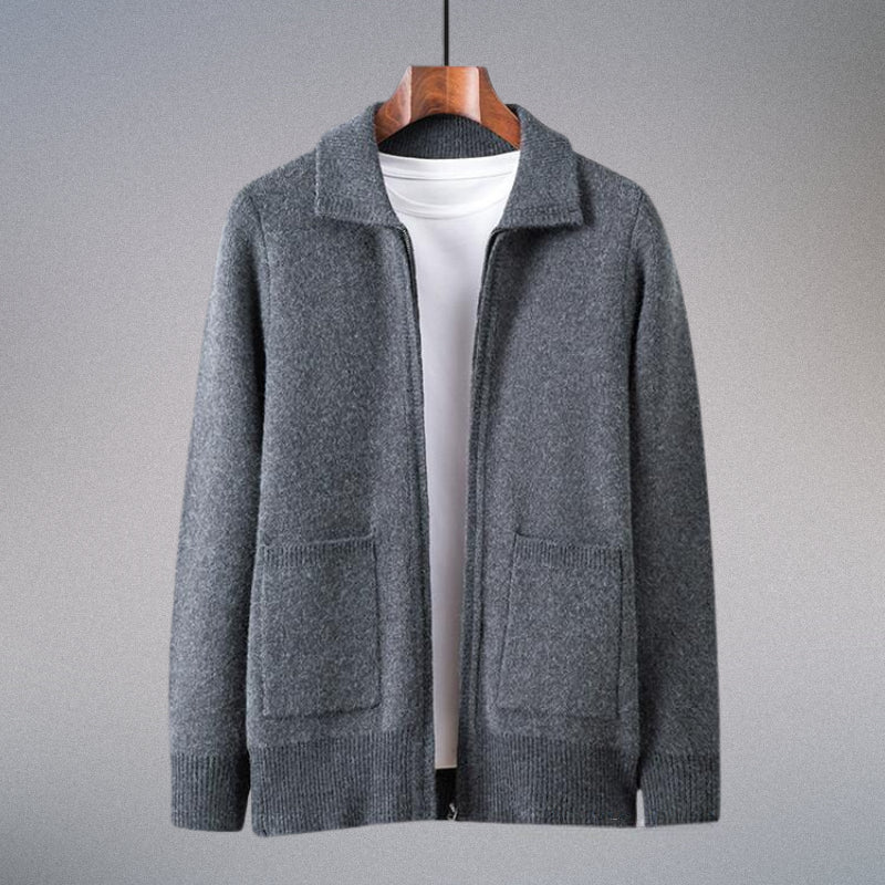 Versatile Men's Valero black cardigan. Essential knitwear for men's fashion & layering.