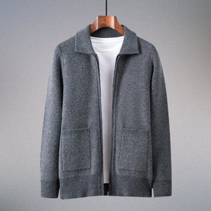 Versatile Men's Valero black cardigan. Essential knitwear for men's fashion & layering.
