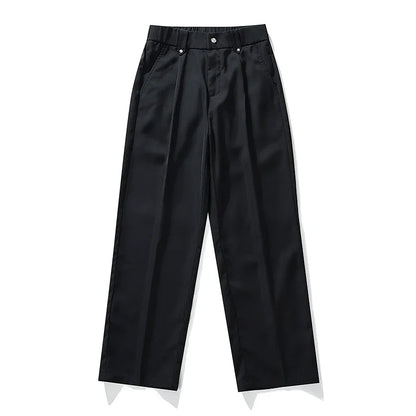 Elegant Vallier men's relaxed fit dress pants, pleated design for versatile modern styling & comfort.