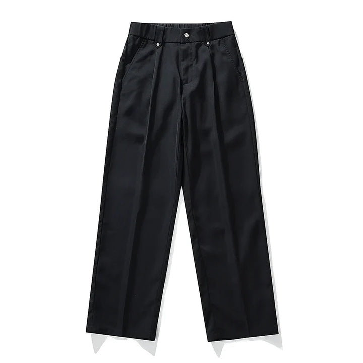 Elegant Vallier men's relaxed fit dress pants, pleated design for versatile modern styling & comfort.