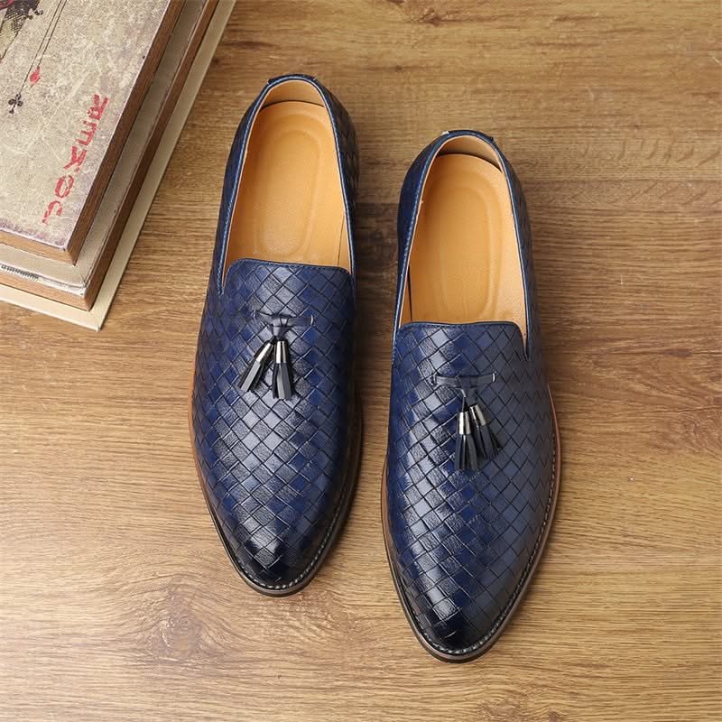 Valtieri men's woven dress loafers with tassels. Perfect formal footwear for professional business looks.